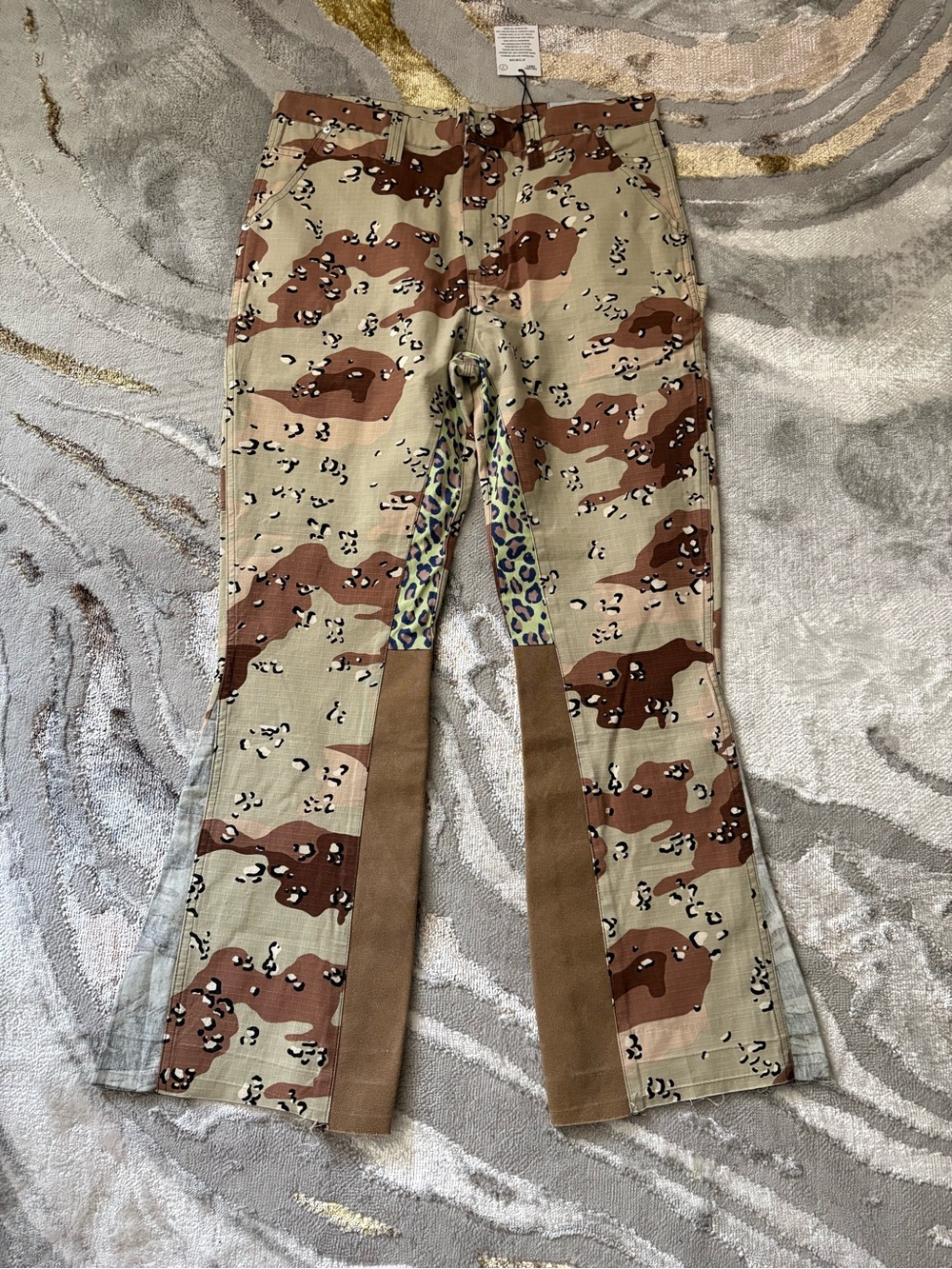 Men’s gallery dept Camouflage Panel Flare Pants - Brown/Beige